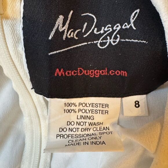 NWT MACDUGGAL White Striped Floral Embellished Sleeveless Midi Dress size 8 🤍 - Picture 13 of 15